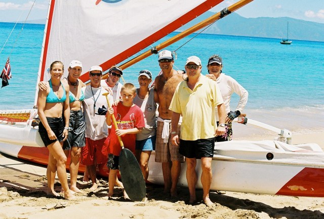 Crews sharing the Aloha with Maui Visitors